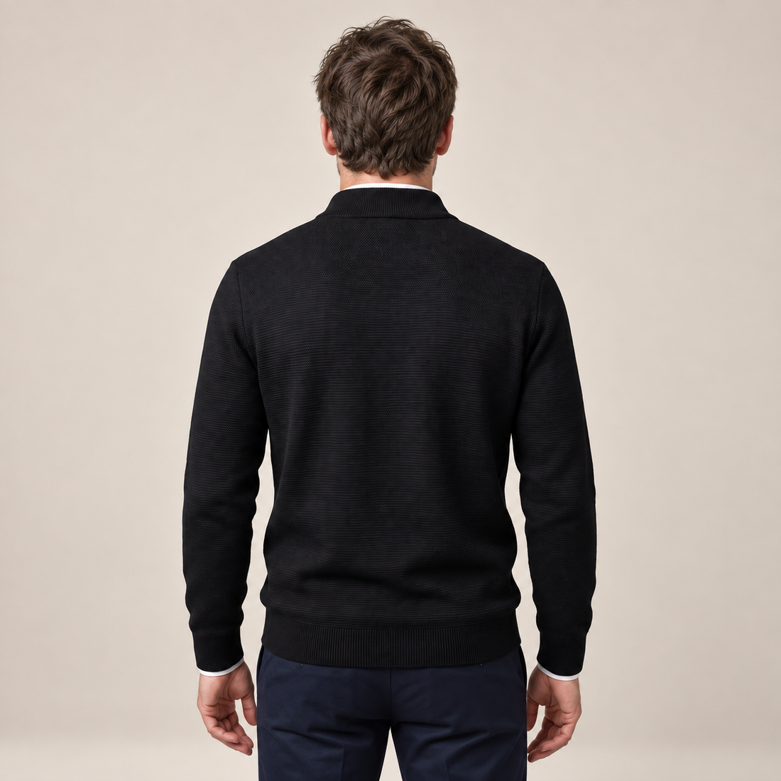 Men's Textured Quarter-Zip Sweater