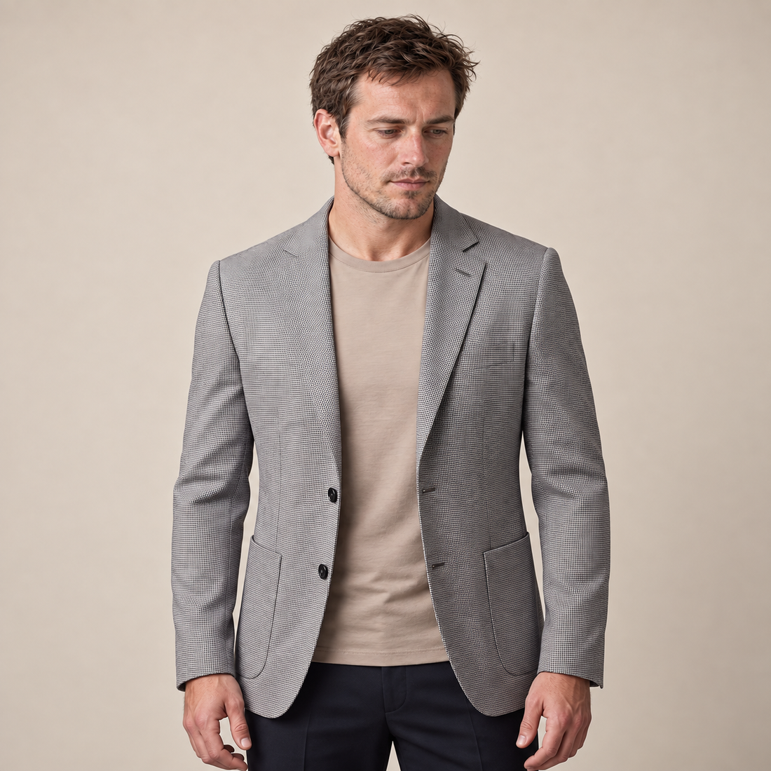 Men's Textured Two-Button Blazer