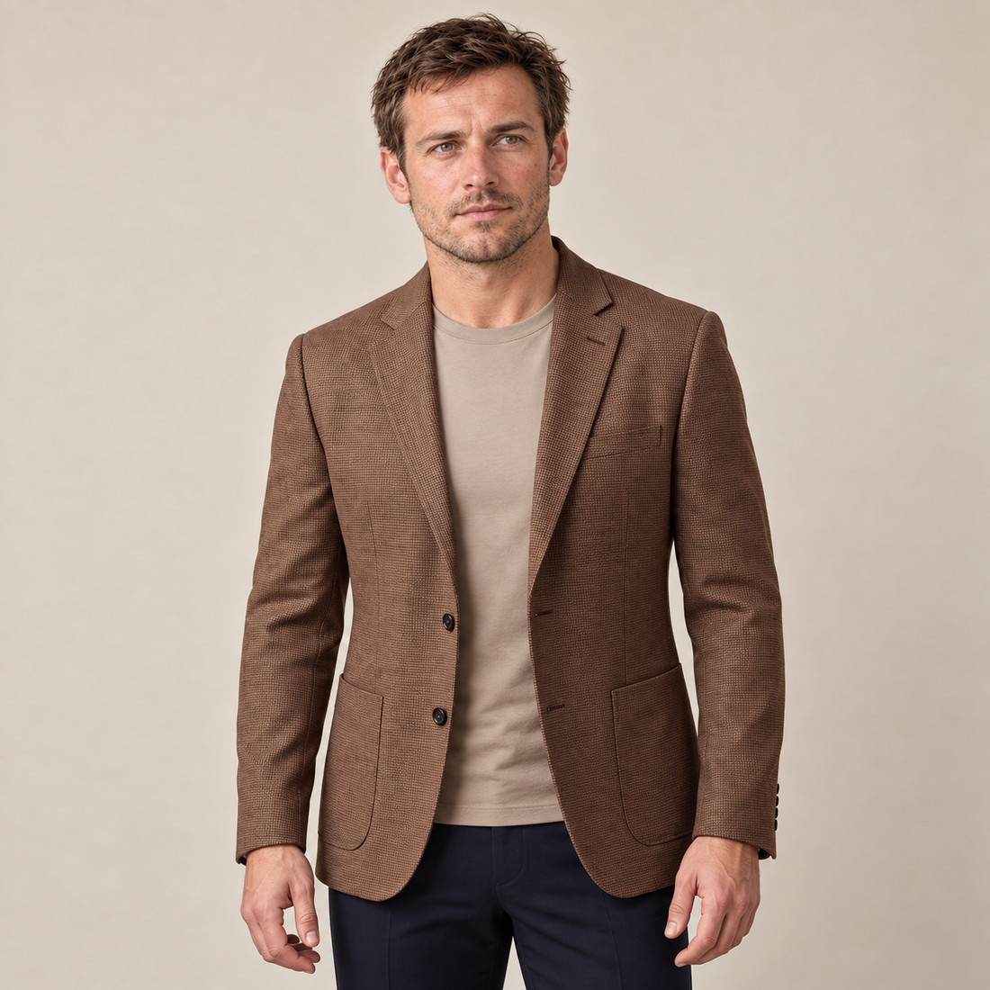 Men's Textured Two-Button Blazer