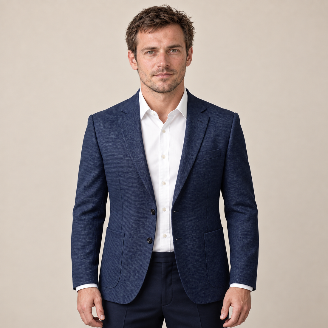 Men's Textured Two-Button Blazer