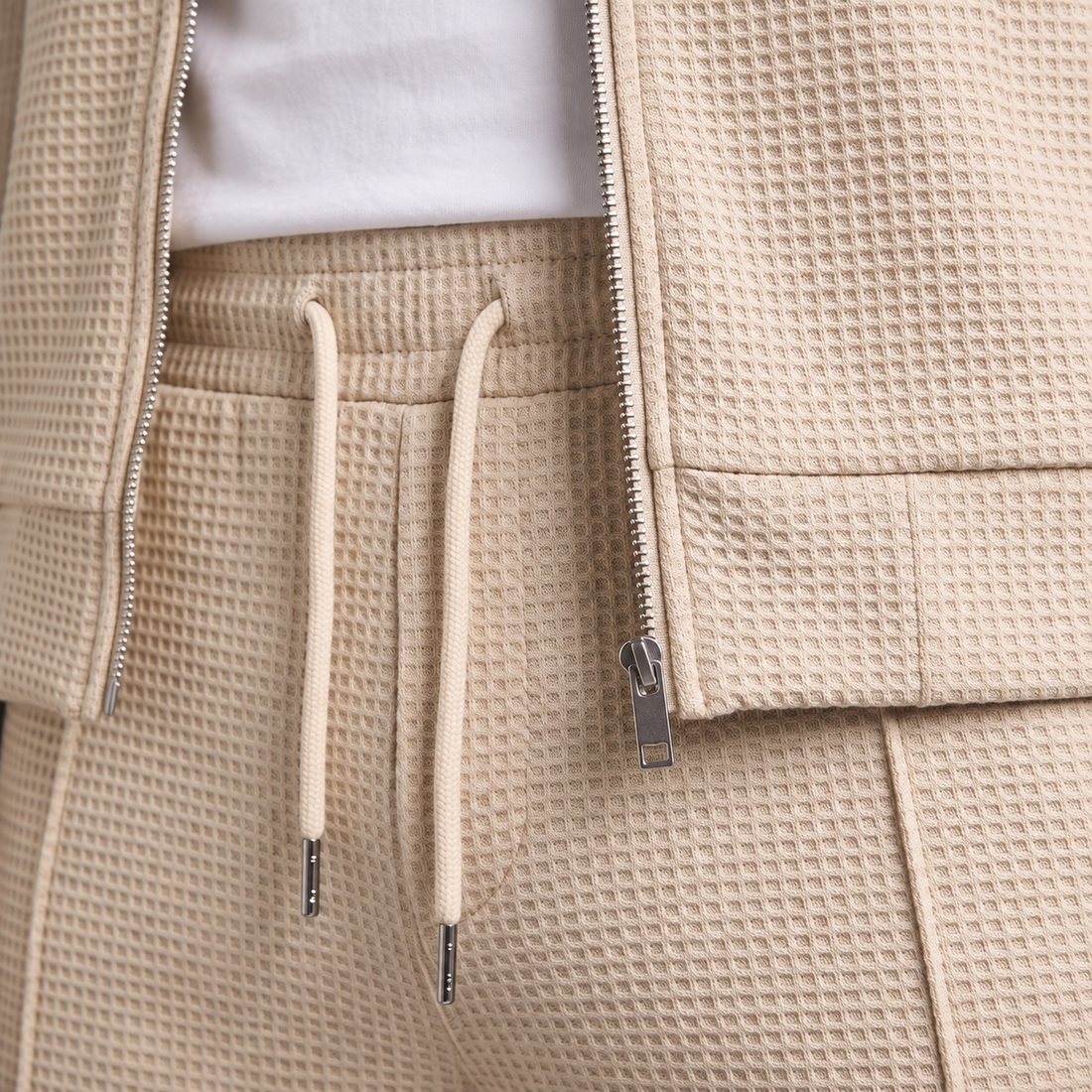 Men's Textured Zip Jacket Trouser Set