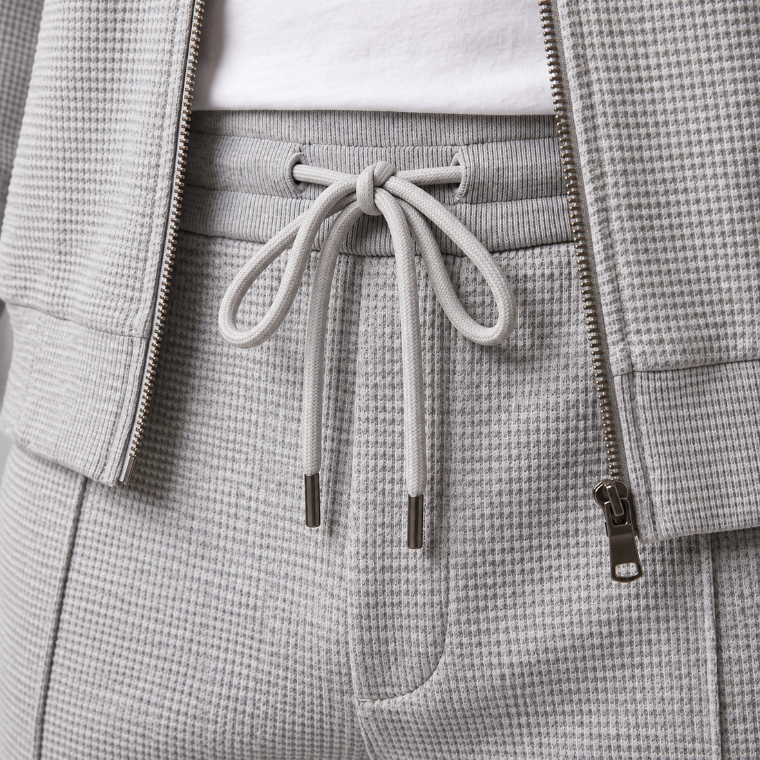 Men's Textured Zip Jacket Trouser Set