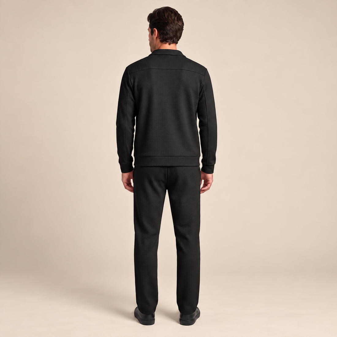 Men's Textured Zip Jacket Trouser Set