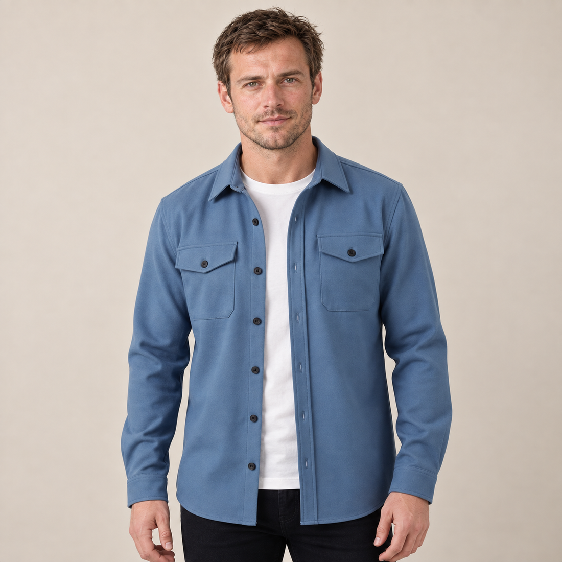 Men's Twin-Pocket Overshirt Slim Fit