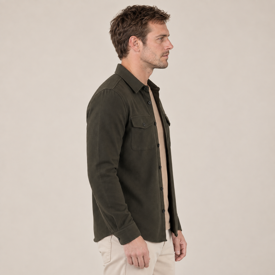 Men's Twin-Pocket Overshirt Slim Fit