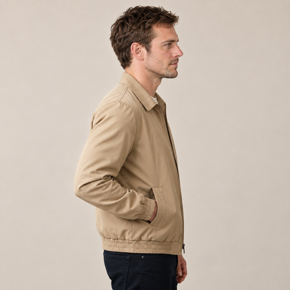 Men's Urban Casual Jacket with Zipper Details