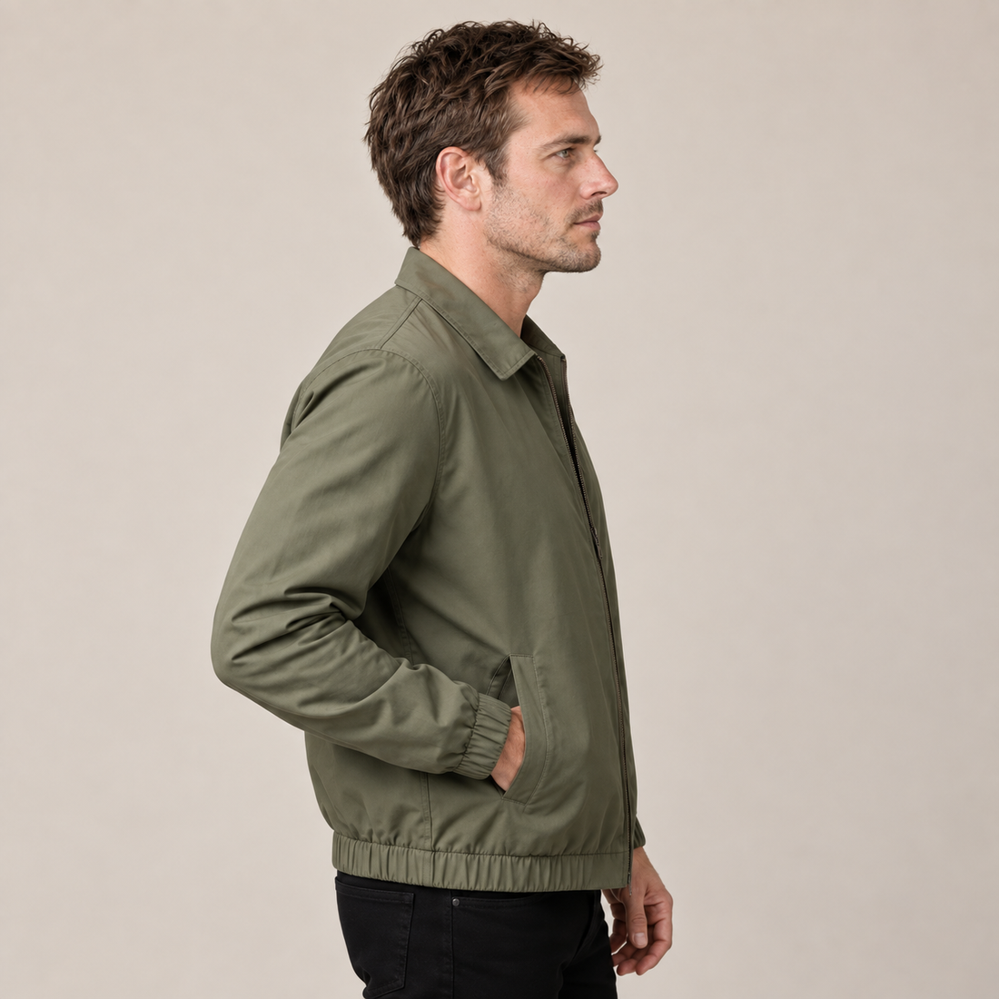 Men's Urban Casual Jacket with Zipper Details