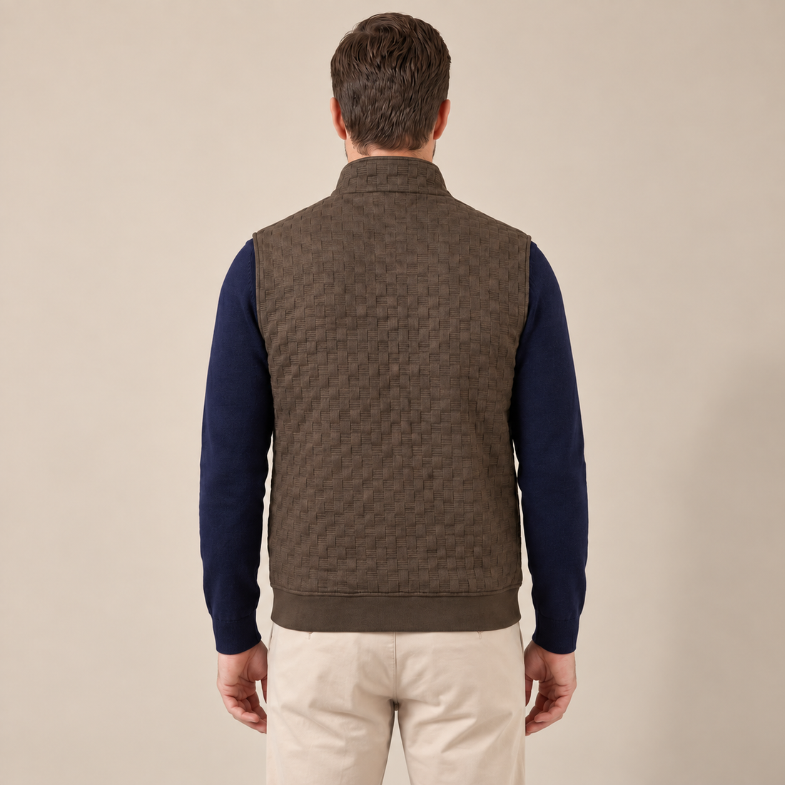 Men's Utility Zip Vest with Stand-Up Collar