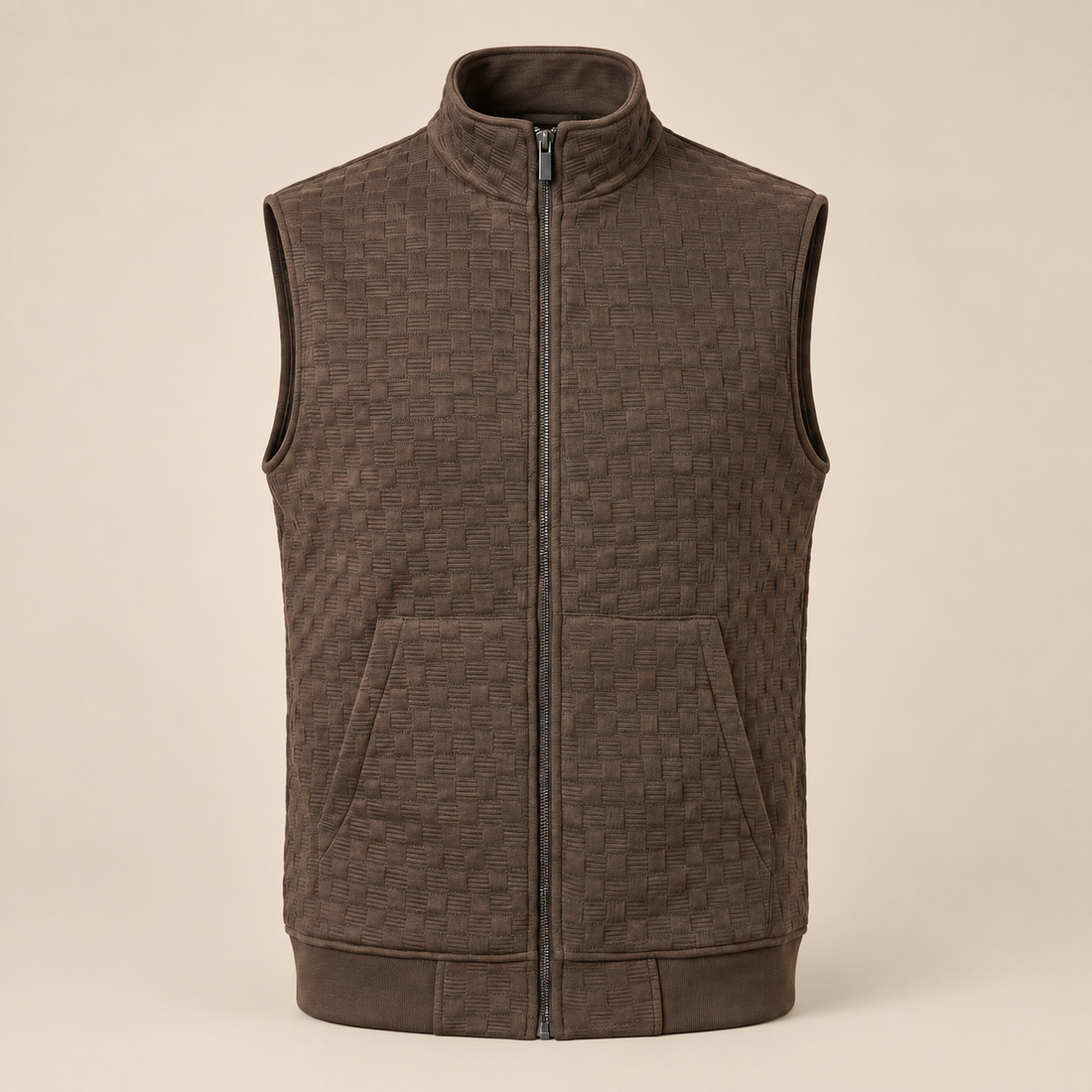 Men's Utility Zip Vest with Stand-Up Collar