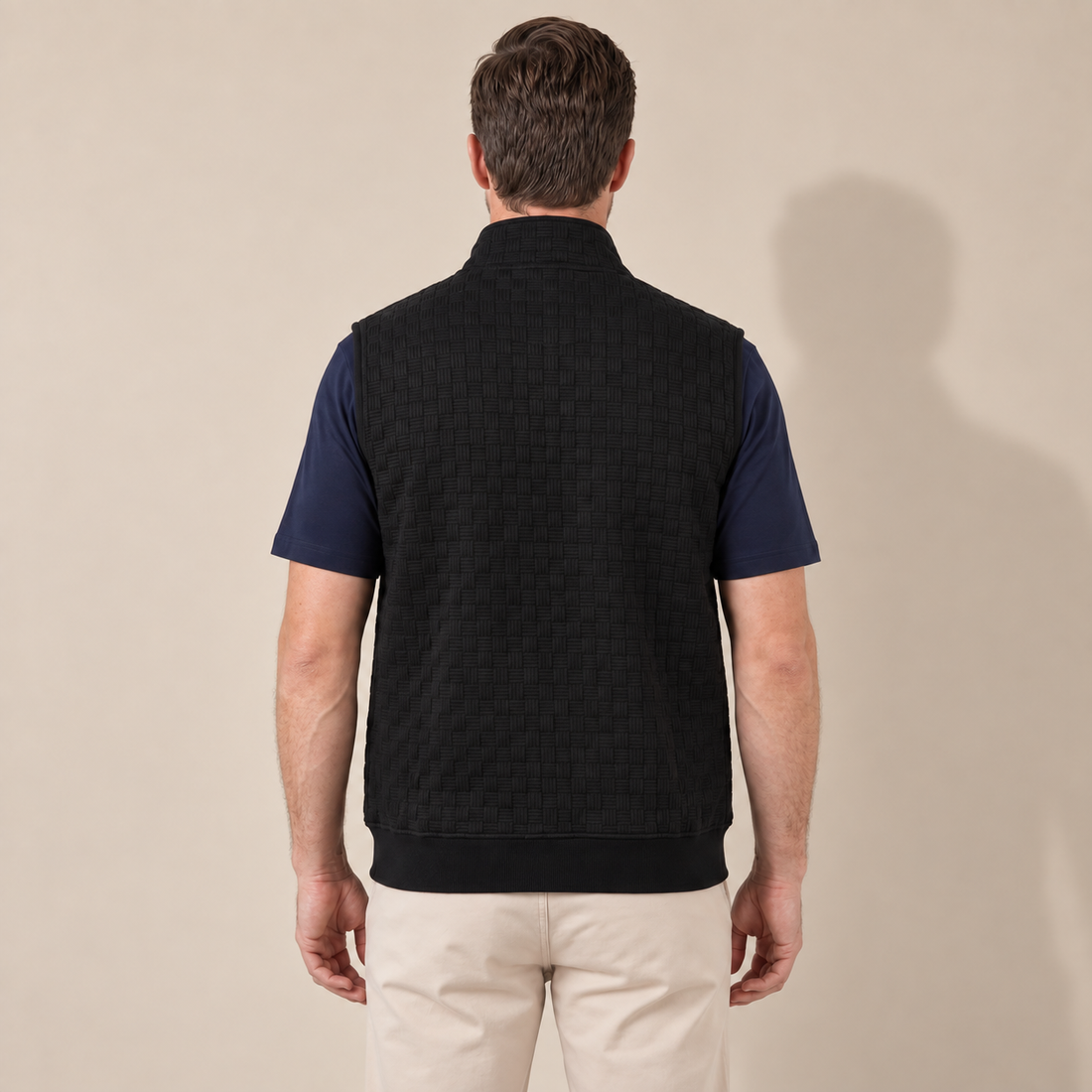 Men's Utility Zip Vest with Stand-Up Collar