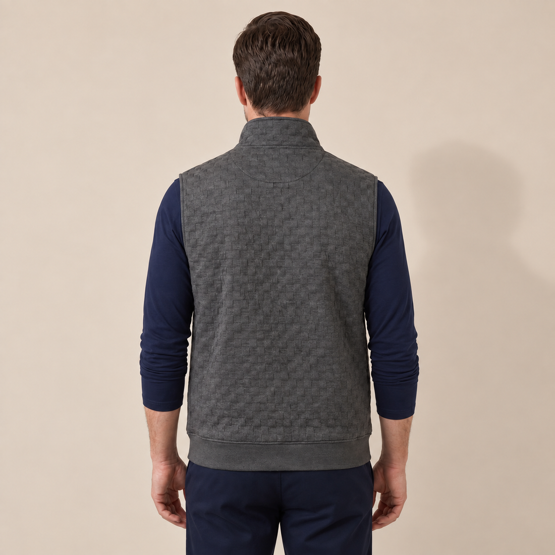 Men's Utility Zip Vest with Stand-Up Collar