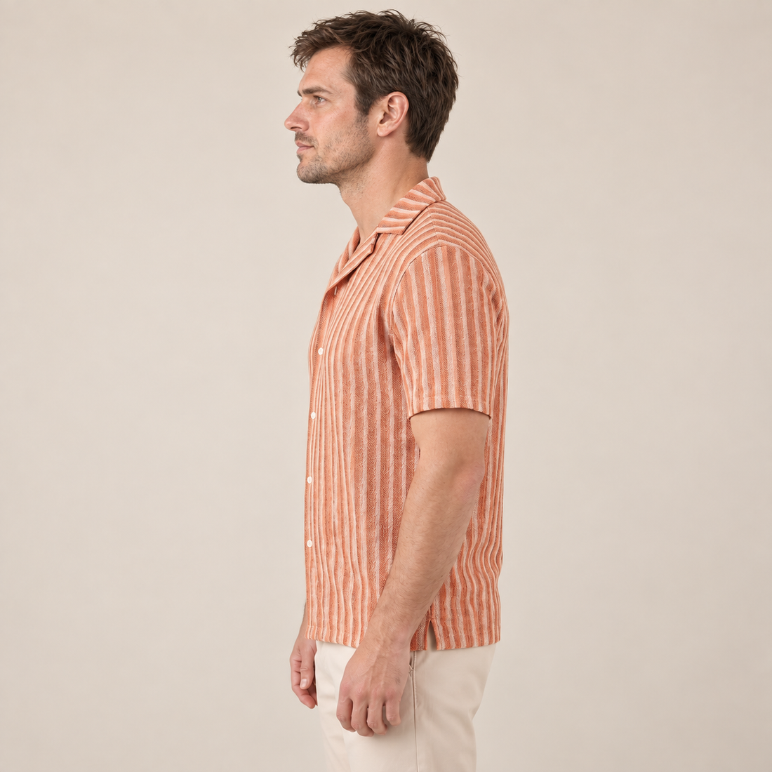 Men's Vertical Stripe Knit Resort Shirt
