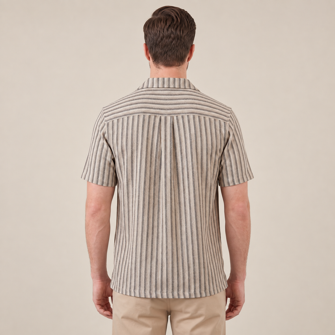 Men's Vertical Stripe Knit Resort Shirt