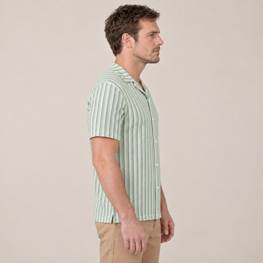 Men's Vertical Stripe Knit Resort Shirt