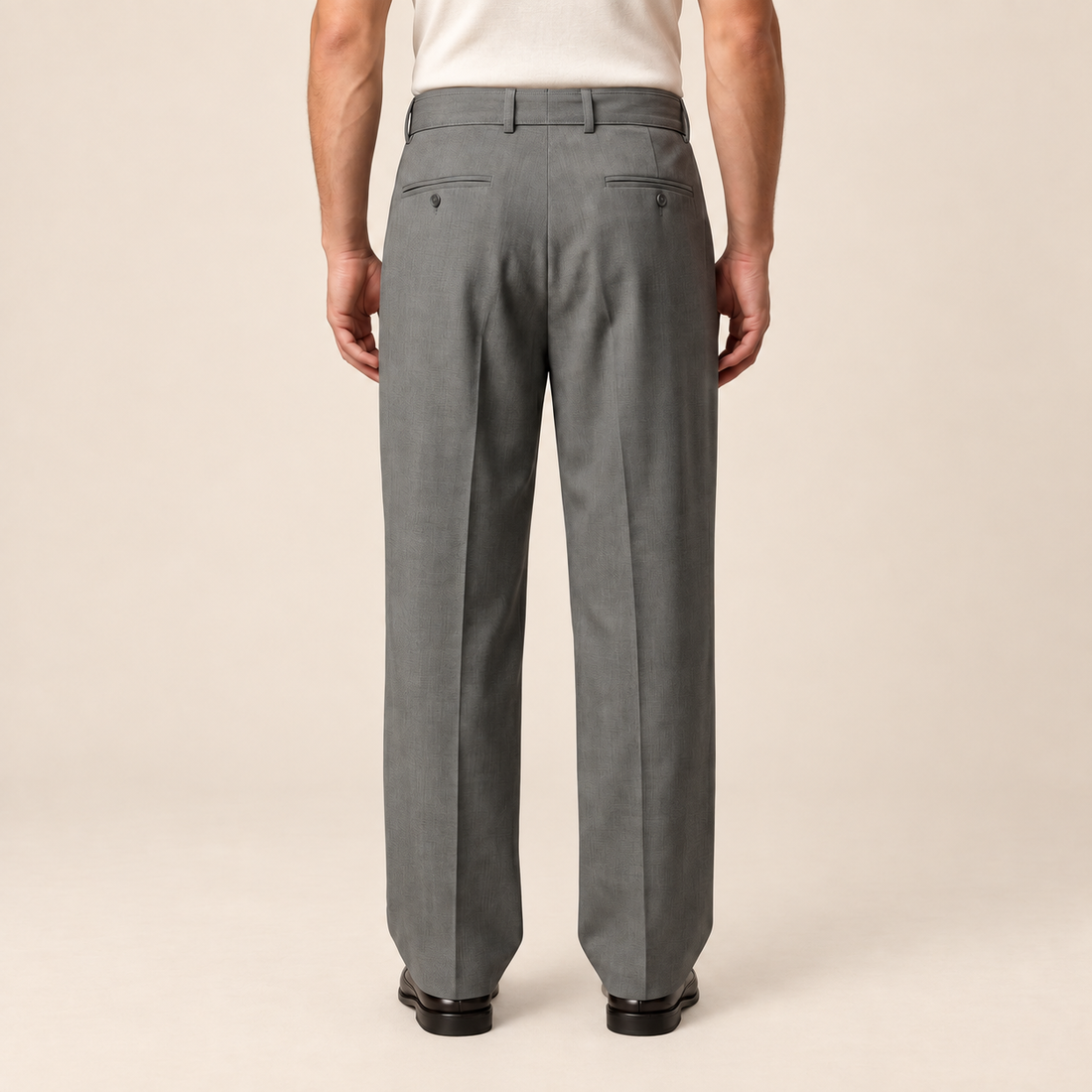 Men's Wide-Leg Belted Tailored Trousers
