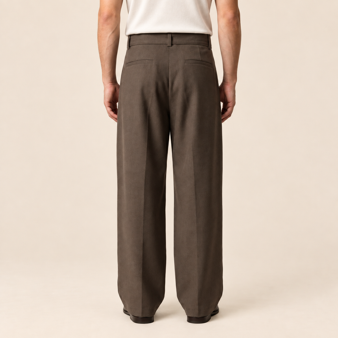 Men's Wide-Leg Belted Tailored Trousers