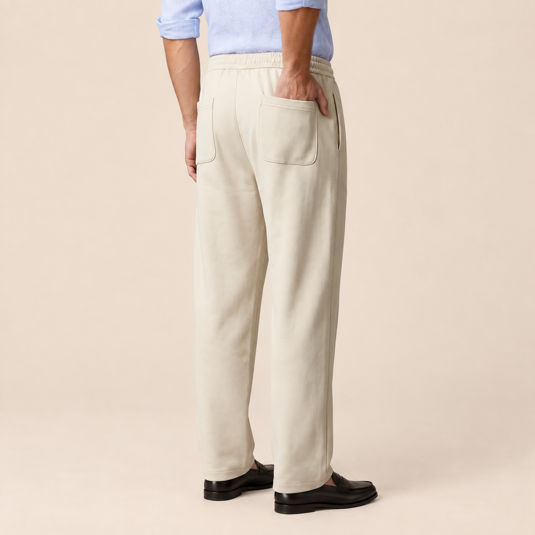 Men's Wide Leg Trousers with Drawstring