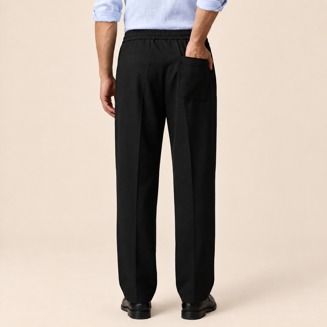 Men's Wide Leg Trousers with Drawstring