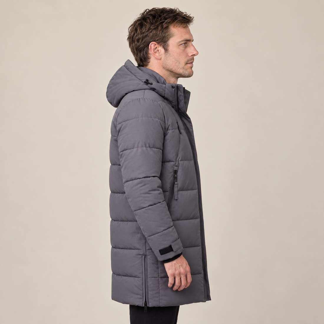 Men's Windproof Padded Parka Jacket