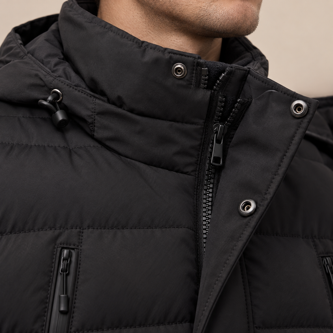Men's Windproof Padded Parka Jacket