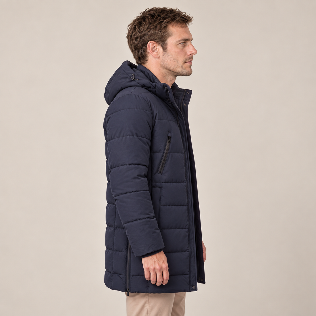 Men's Windproof Padded Parka Jacket