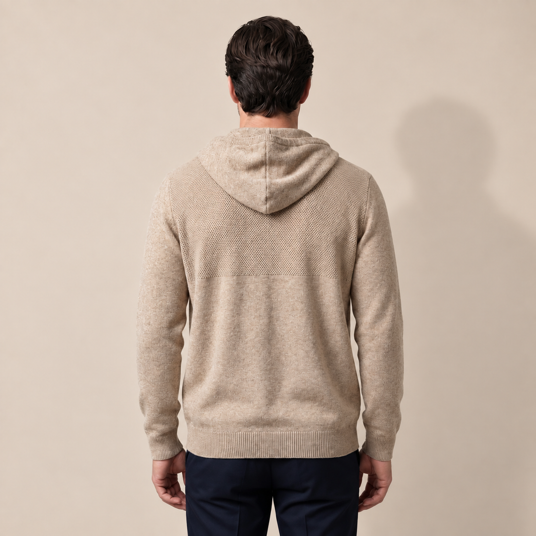 Men's Wool Full-Zip Knit Hooded Cardigan