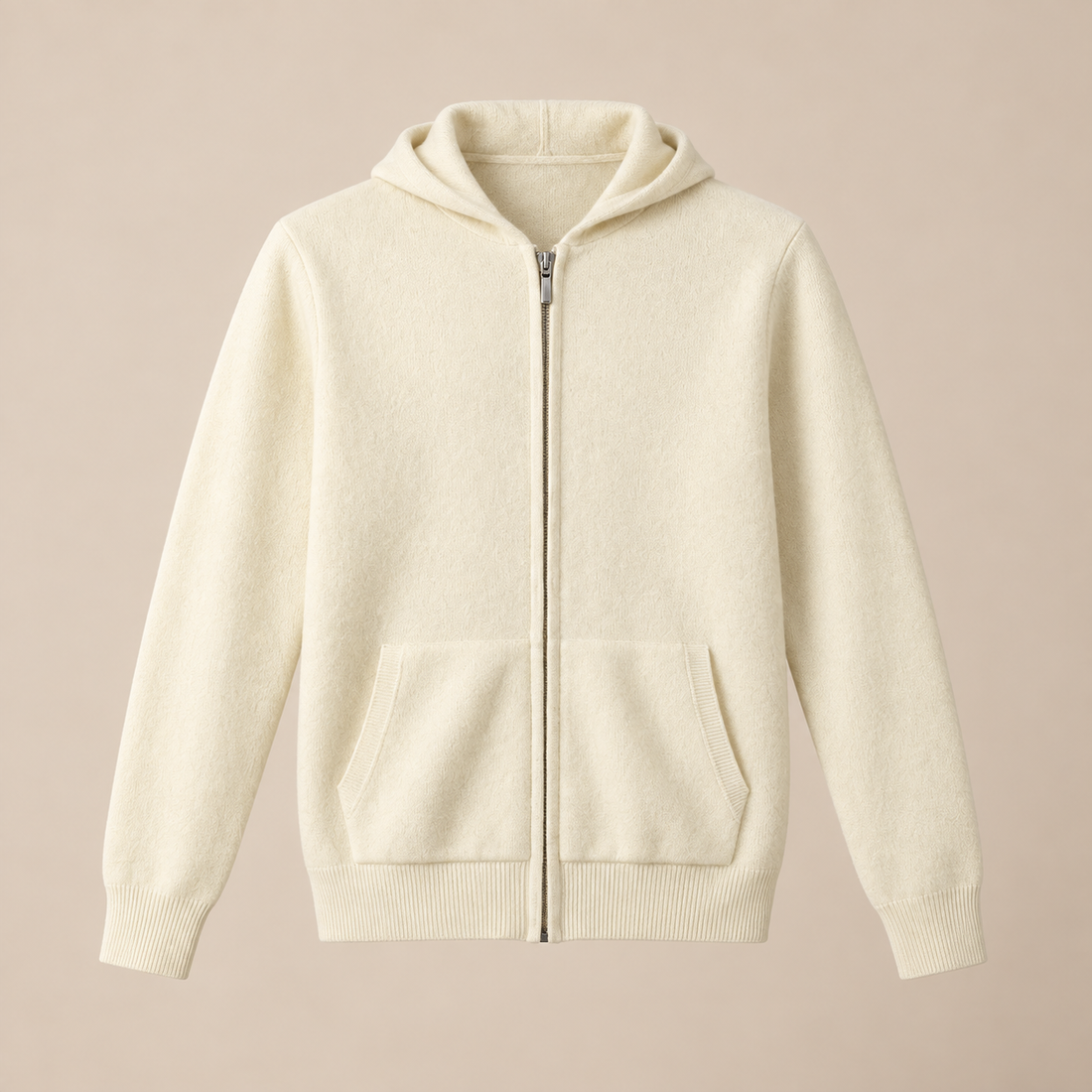 Men's Wool Full-Zip Knit Hooded Cardigan
