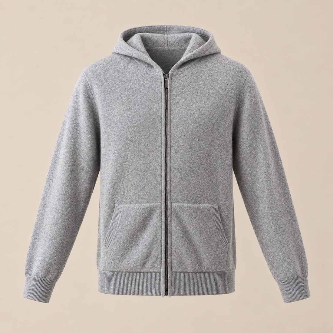 Men's Wool Full-Zip Knit Hooded Cardigan