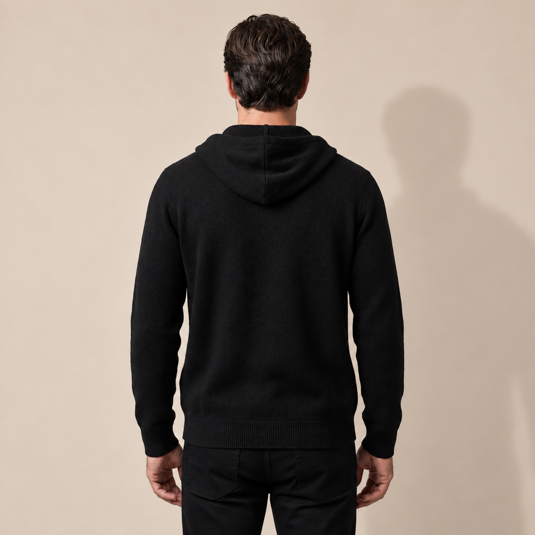 Men's Wool Full-Zip Knit Hooded Cardigan