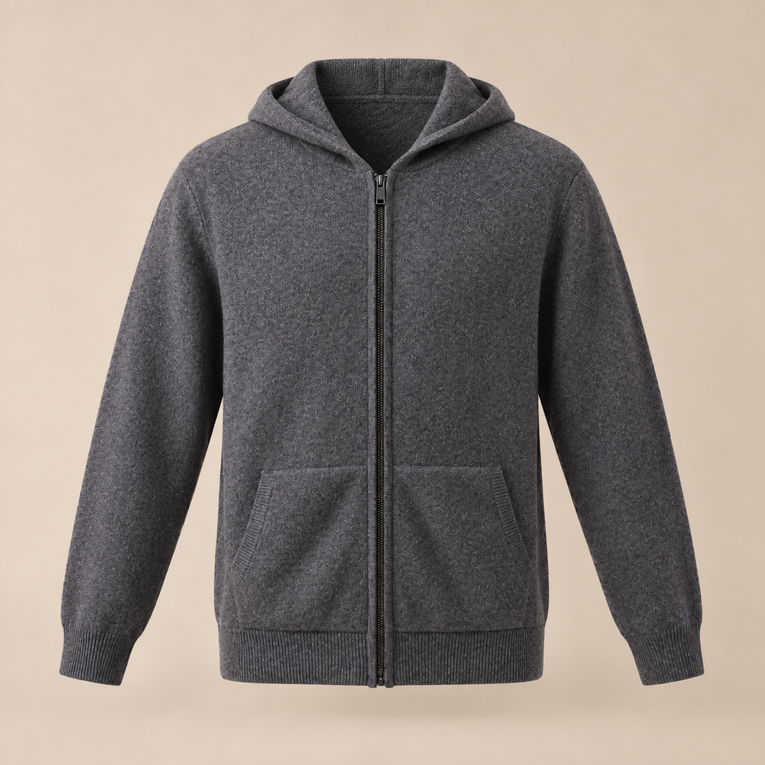 Men's Wool Full-Zip Knit Hooded Cardigan