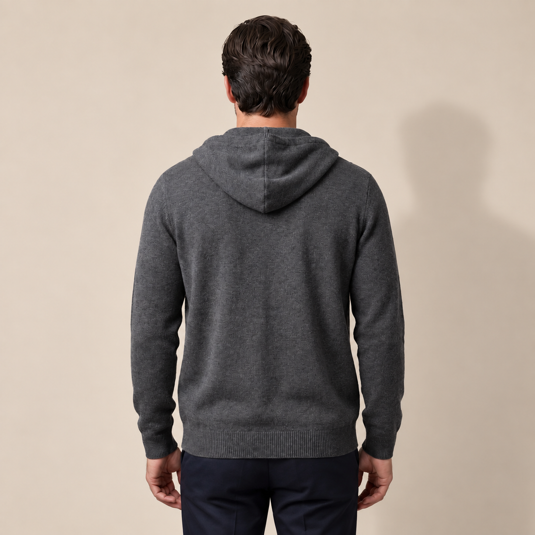 Men's Wool Full-Zip Knit Hooded Cardigan