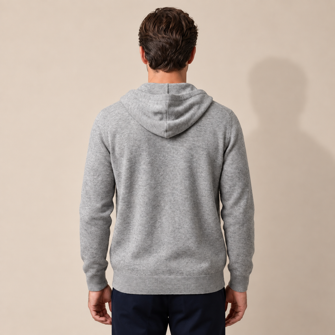 Men's Wool Full-Zip Knit Hooded Cardigan