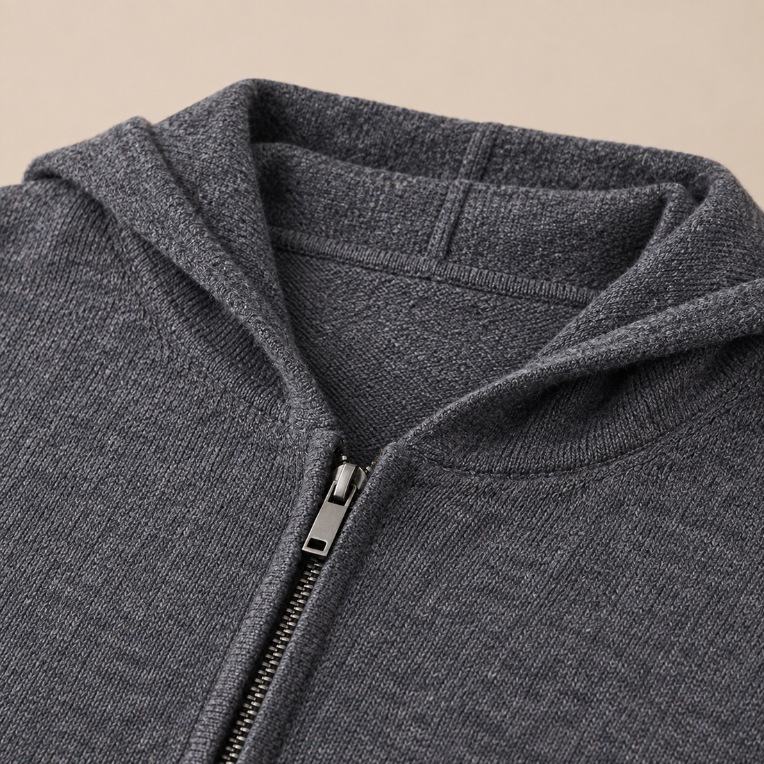 Men's Wool Full-Zip Knit Hooded Cardigan