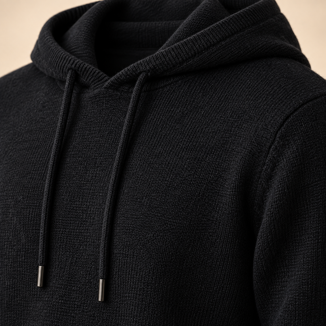 Men's Wool Knit Drawstring Hoodie