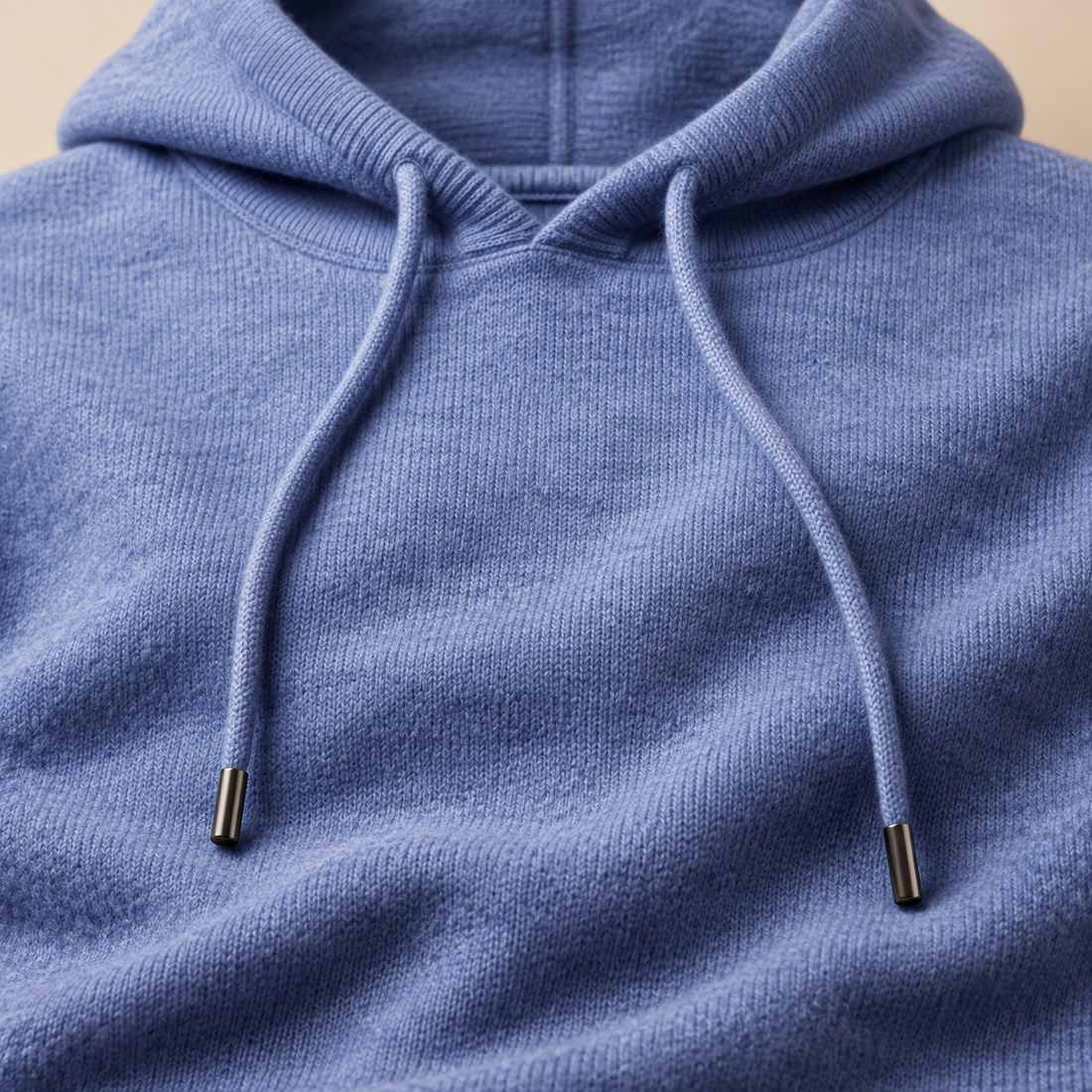Men's Wool Knit Drawstring Hoodie