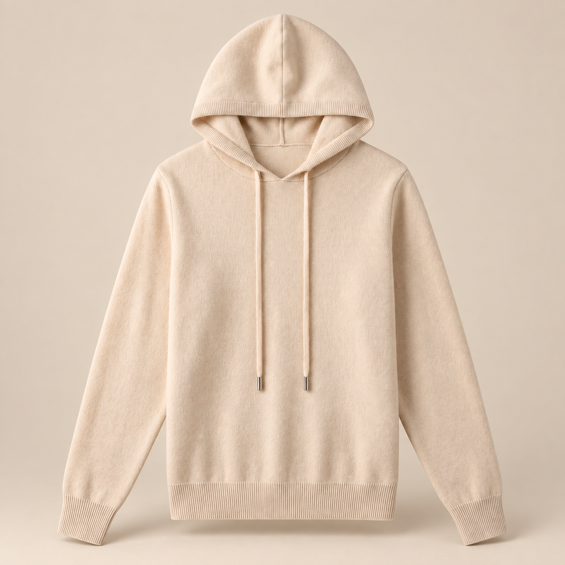 Men's Wool Knit Drawstring Hoodie