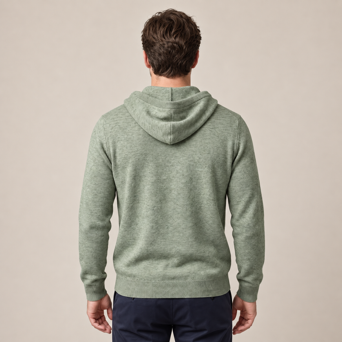 Men's Wool Knit Drawstring Hoodie