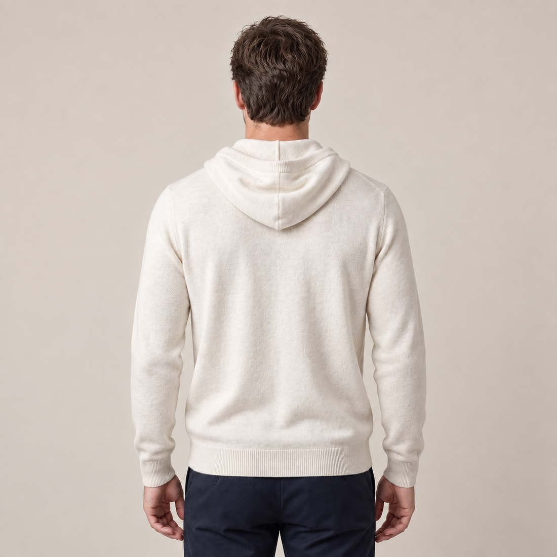 Men's Wool Knit Drawstring Hoodie
