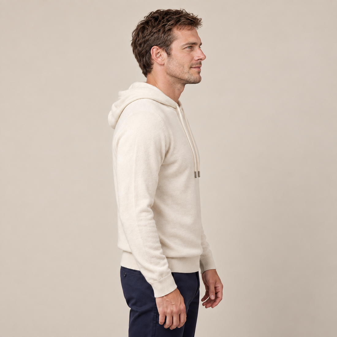 Men's Wool Knit Drawstring Hoodie
