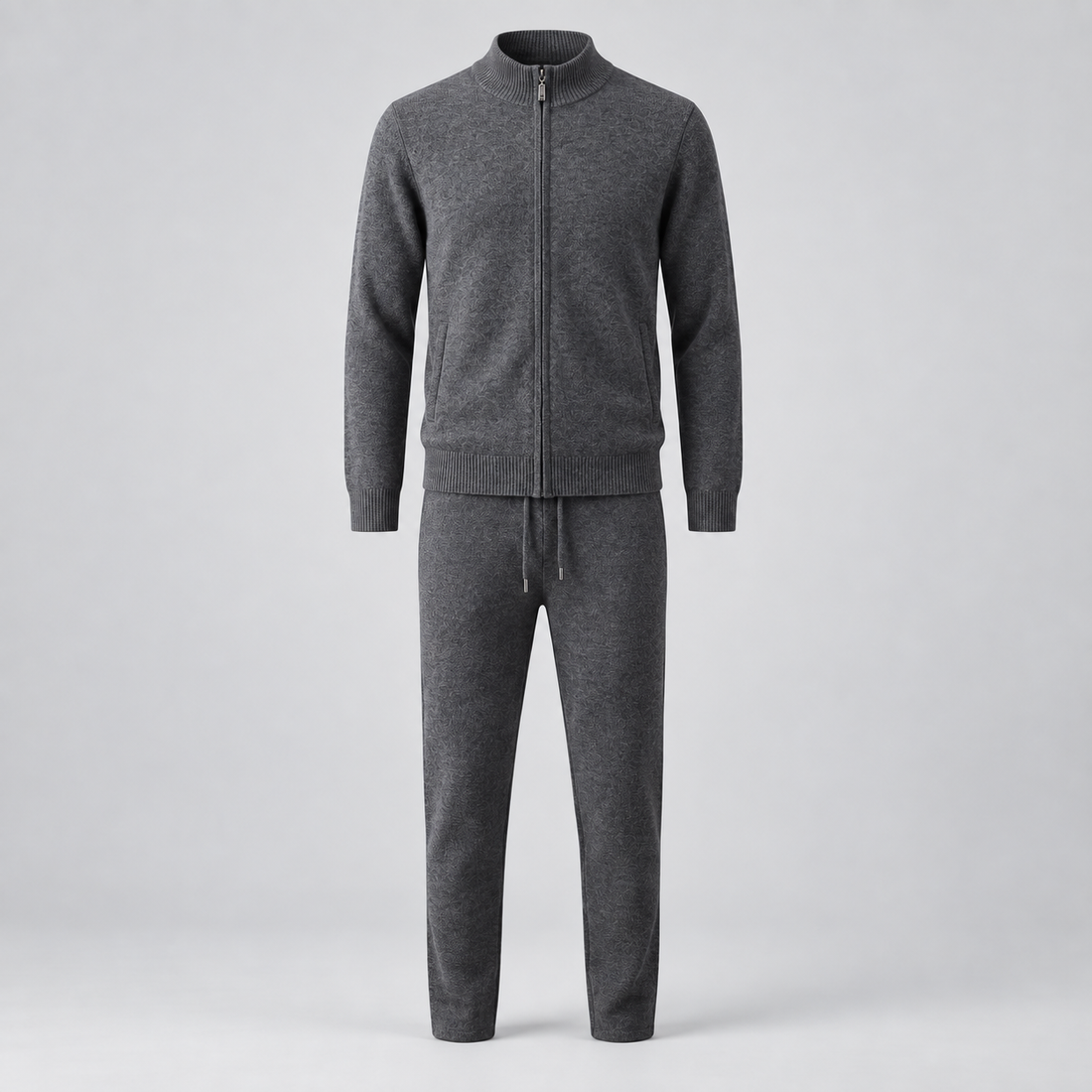 Men's Wool Knit Zip Cardigan and Trouser Co-ord Set