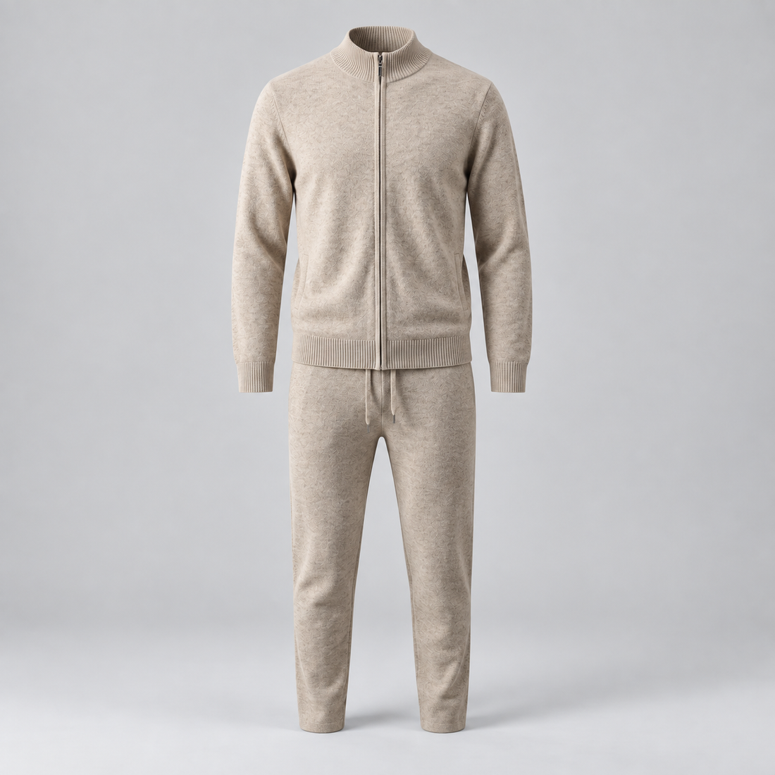 Men's Wool Knit Zip Cardigan and Trouser Co-ord Set