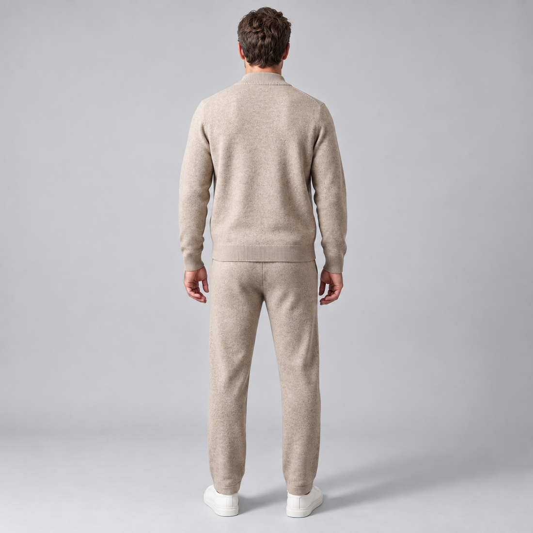 Men's Wool Knit Zip Cardigan and Trouser Co-ord Set