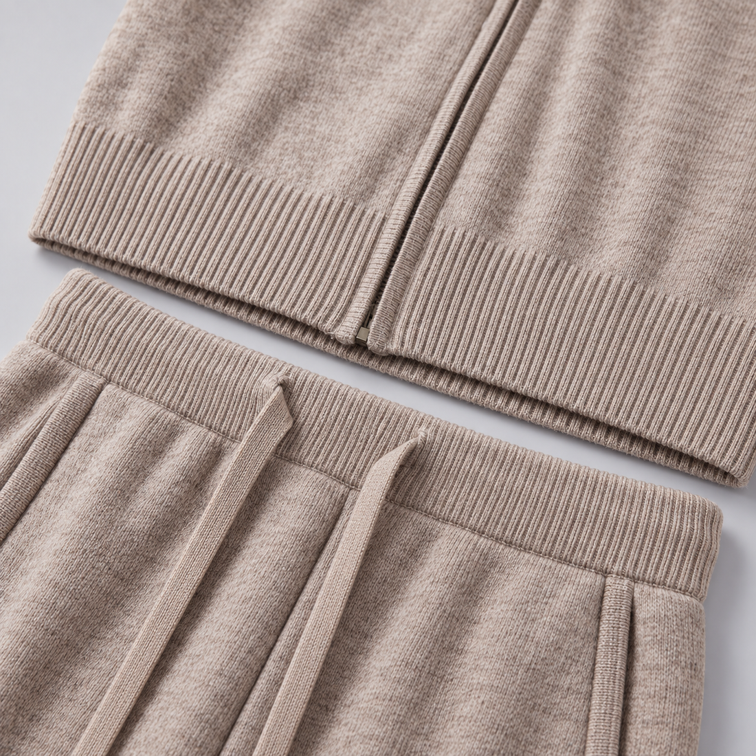 Men's Wool Knit Zip Cardigan and Trouser Co-ord Set