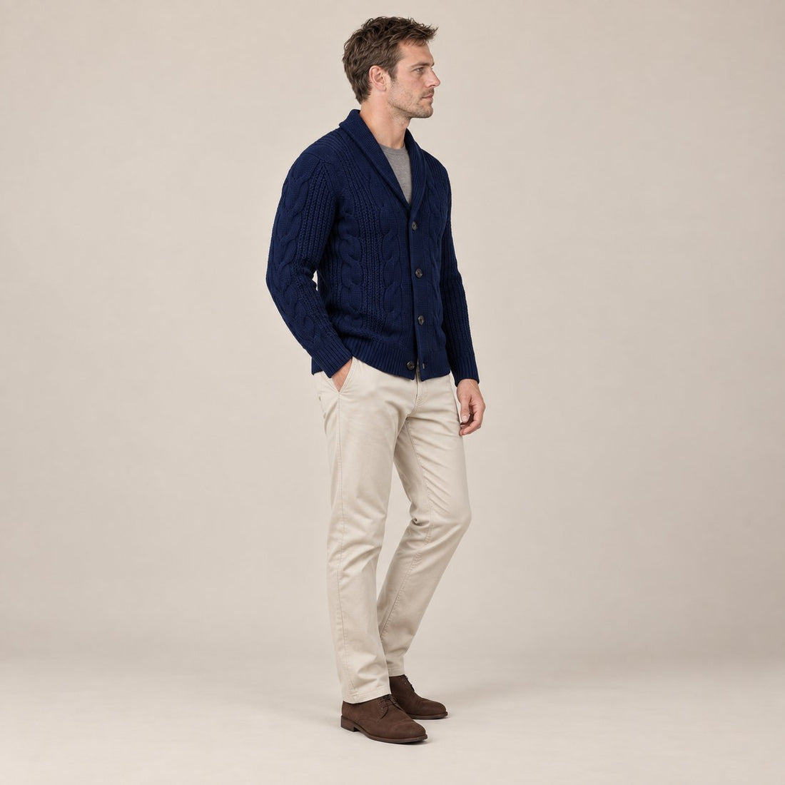 Men's Wool Knitted Cardigan