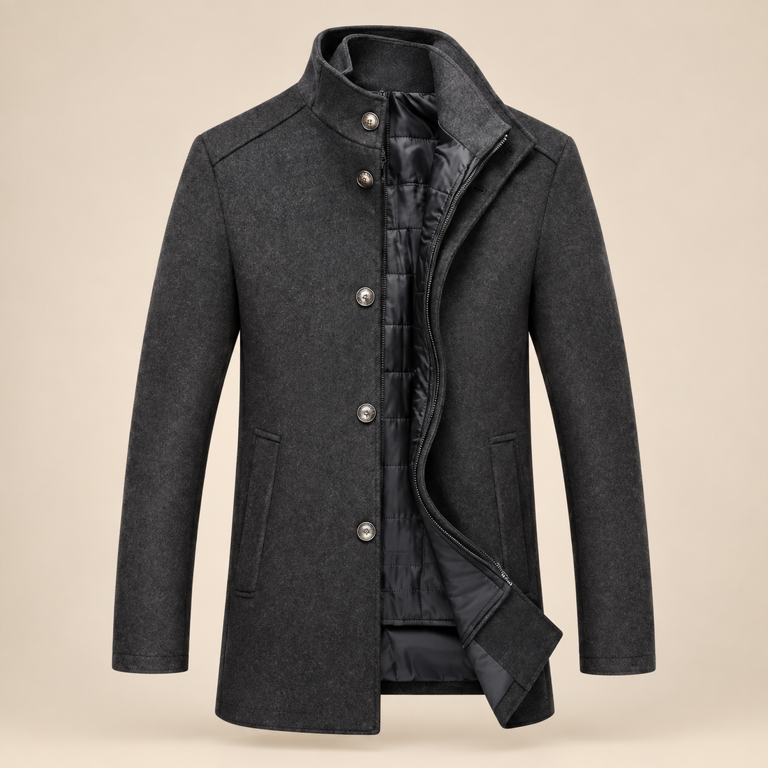 Men's Stand Collar Overcoat