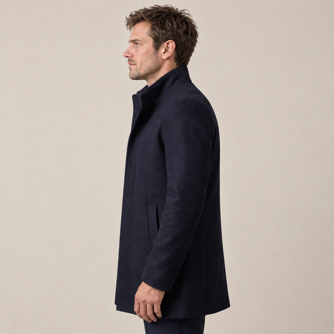 Men's Stand Collar Overcoat