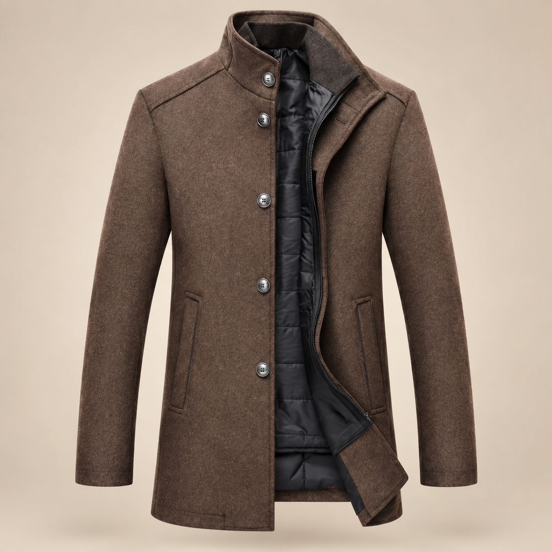 Men's Stand Collar Overcoat