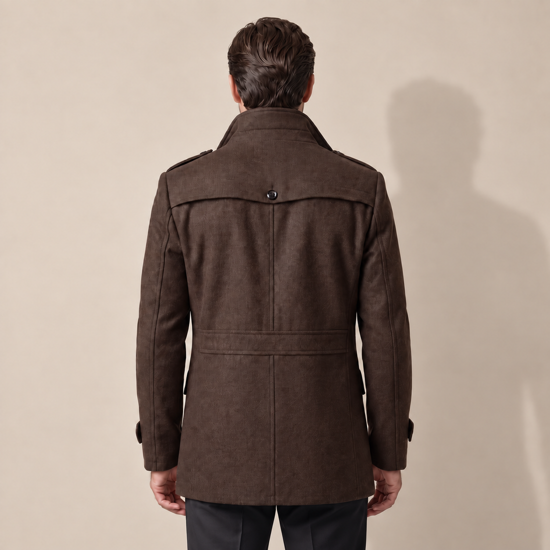 Men's Wool Stand-Collar Overcoat