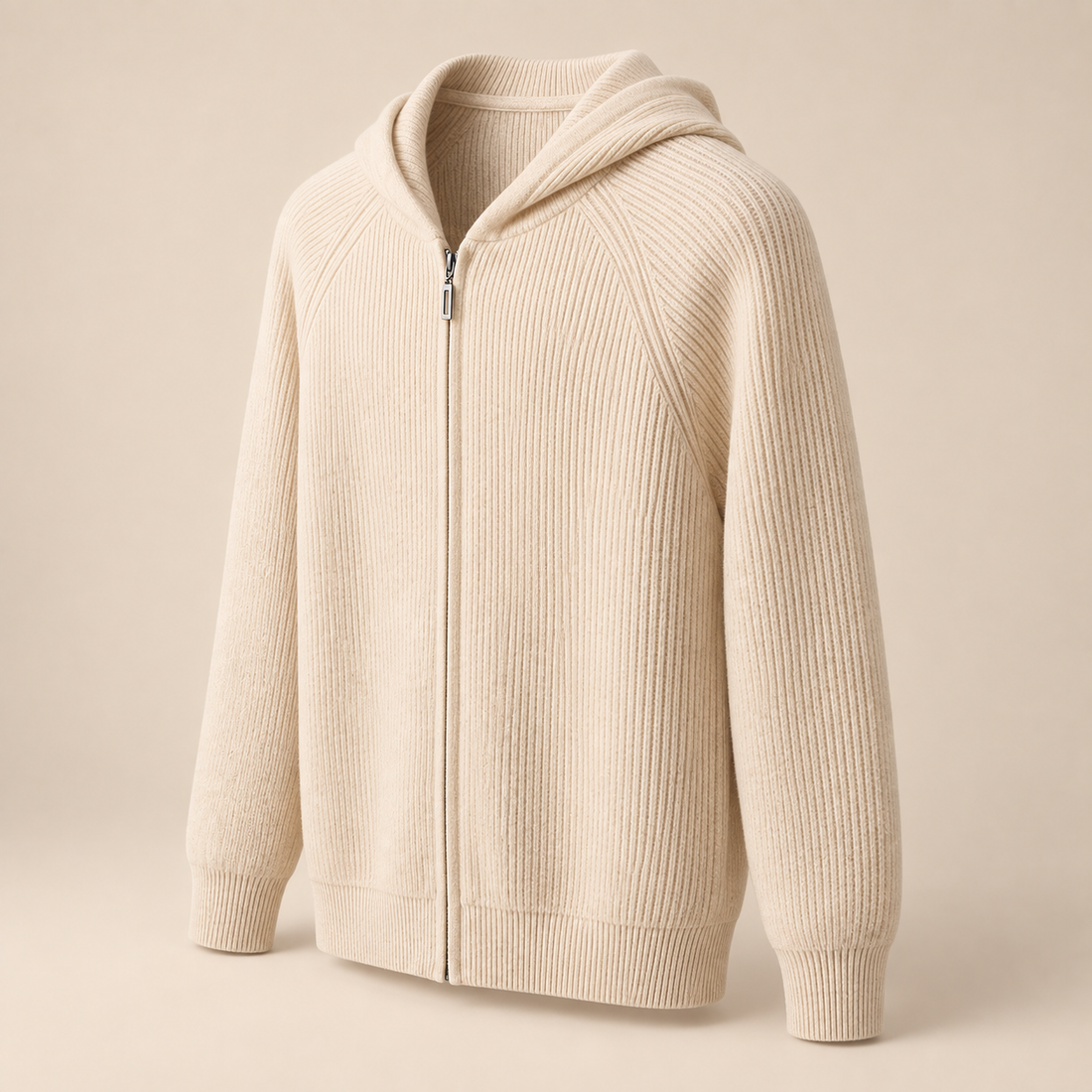 Men's Zip Up Knit Hoodie