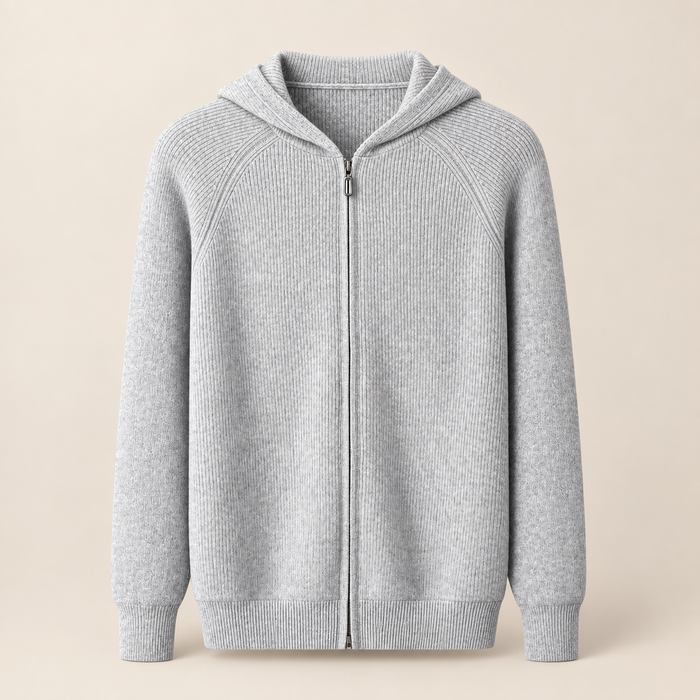 Men's Zip Up Knit Hoodie